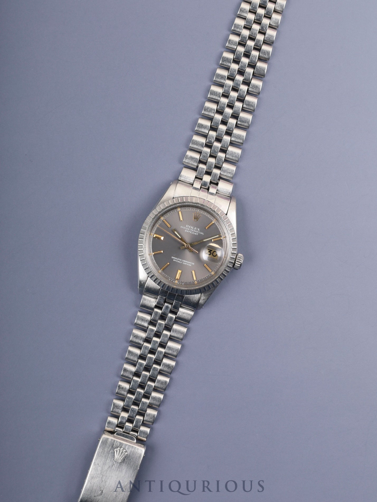 ロレックス デイトジャスト 1603 自動巻き Cal.1570 SS SS シグマダイヤル グレー文字盤 36mm 36番（1972年）オーバーホール済み