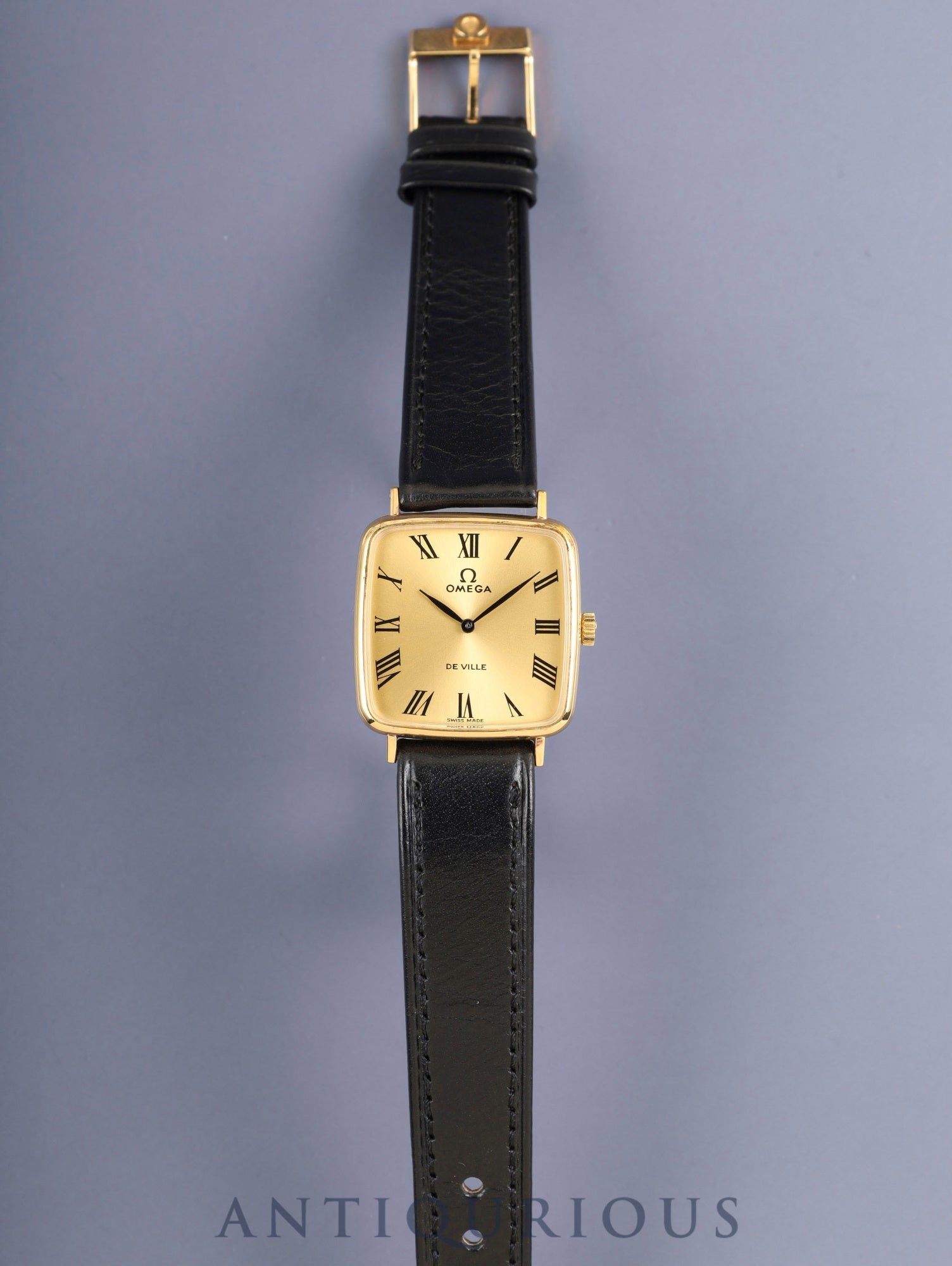 Omega De Ville 511.0415 Square Manual Winding Cal.625 GP Original Leather Strap Original Pin Buckle (GP) Champagne Dial Box Overhauled