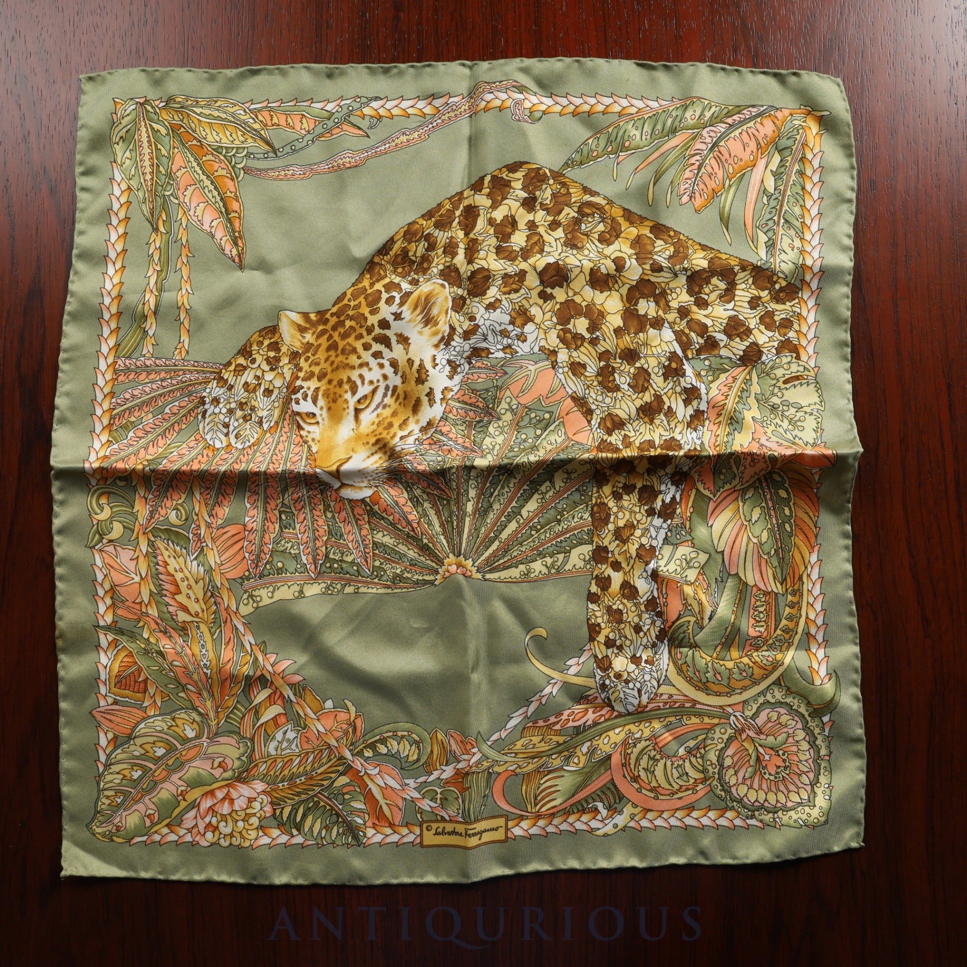 SALVATORE FERRAGAMO Salvatore Ferragamo Scarf Animal Leopard 100% Silk