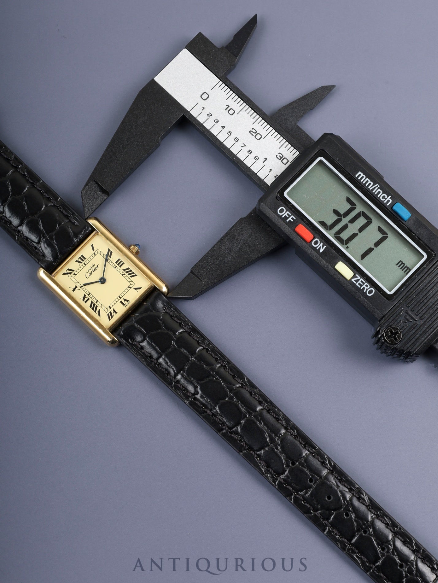 カルティエ マストタンク LM 6 81006 クォーツ Cal.81 SV925 革 純正尾錠（GP） アイボリーローマン文字盤 箱 オーバーホール済み