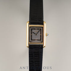 Cartier Must Tank SM 3 66001 Quartz SV925 Leather Genuine Buckle (GP) Gray Roman Dial Box Booklet Warranty (1983) Tag Completely serviced (full maintenance) at a Cartier boutique