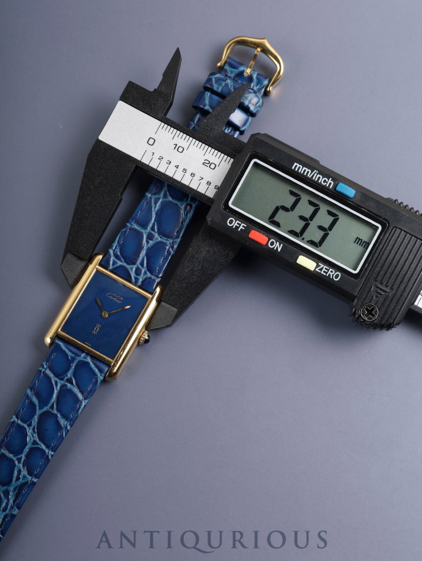 カルティエ マストタンク LM 6 手巻き Cal.78-1 SV925 革 純正ピンバックル（GP）ラピスラズリ文字盤（SWISS表記）オーバーホール済み