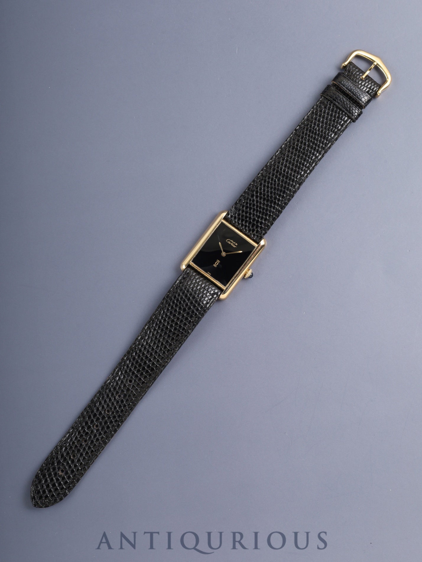 カルティエ マストタンク LM 手巻き Cal.78-1 SV925 純正革ベルト 純正ピンバックル（GP）オニキス文字盤（SWISS表記 ）オーバーホール済み