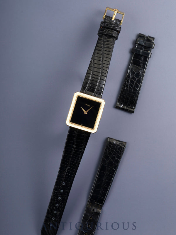 ピアジェ プロトコール 9154 手巻き Cal.9P 750YG 革 純正尾錠（750YG）ブラック文字盤 オーバーホール済み