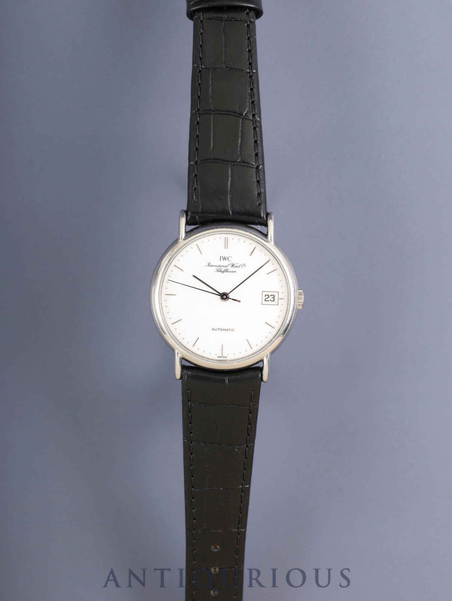 IWC Portofino IW351324 Automatic Caliber C37521 Stainless Steel Leather Strap with Aftermarket Buckle (SS) White Dial Overhauled