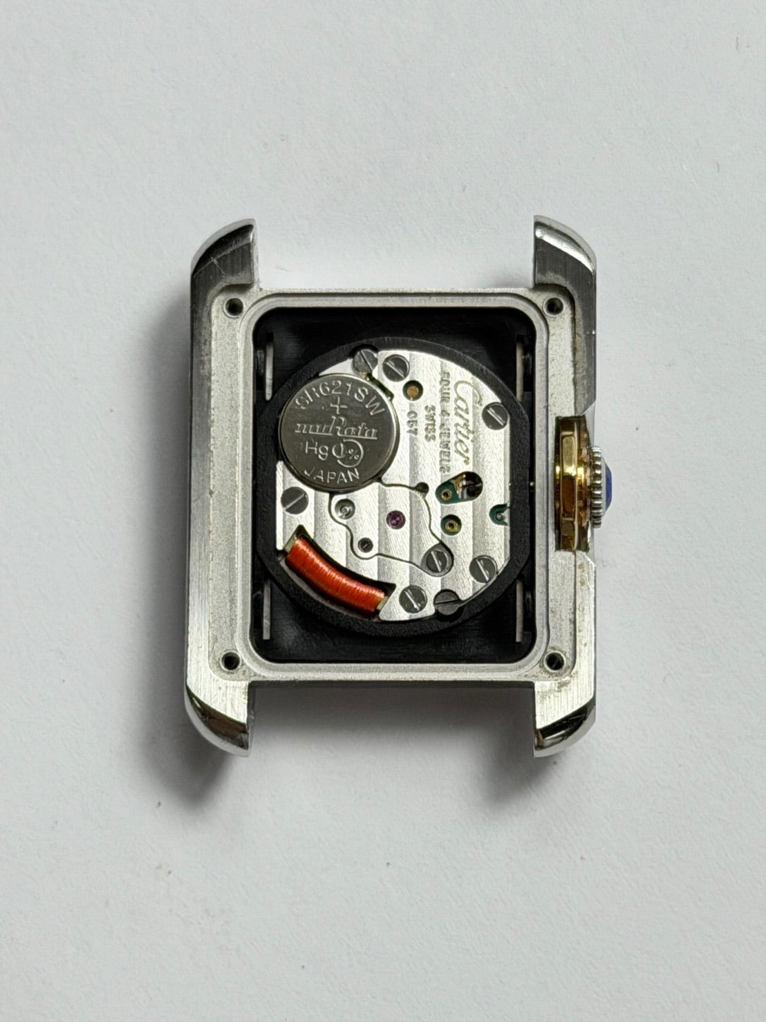 カルティエ タンクアングレーズ SM W5310046 / 3485 クォーツ Cal.057 SS/YG SS/YG シルバーギョーシェ文字盤（SWISS MADE表記） 箱 冊子 保証書（2013年）オーバーホール済み