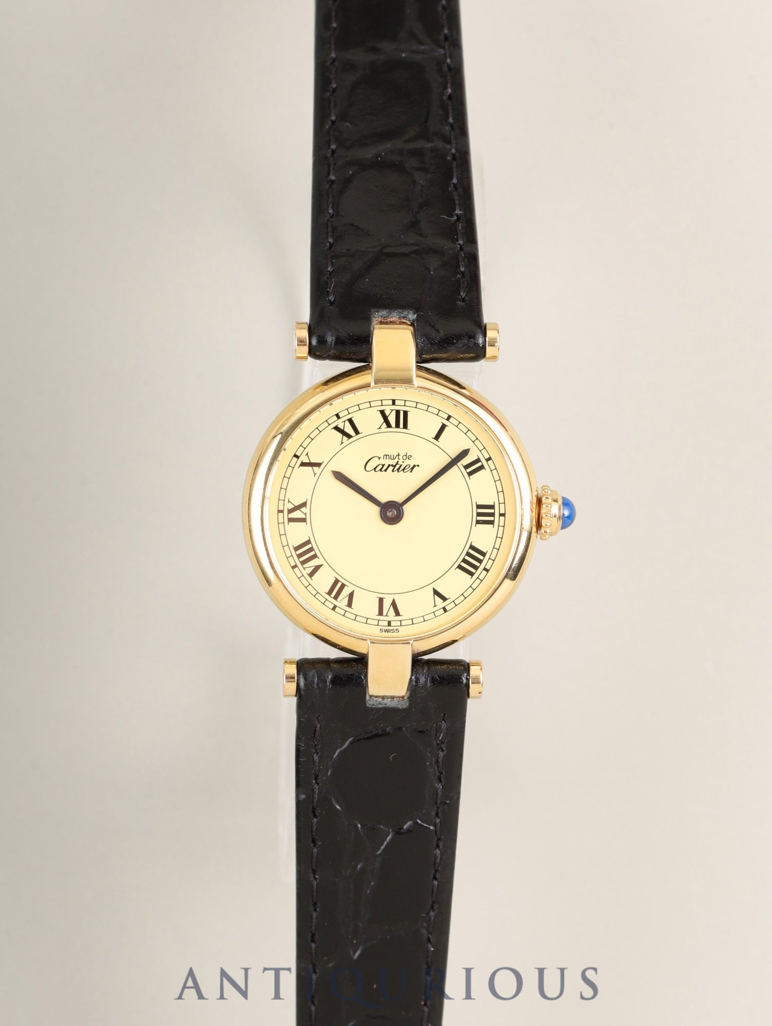 カルティエ マスト ヴァンドーム VLC SM W1002254 / 1851 クォーツ Cal.90.06 SV925 革 純正ピンバックル（GP）アイボリーローマン文字盤 箱 オーバーホール済み