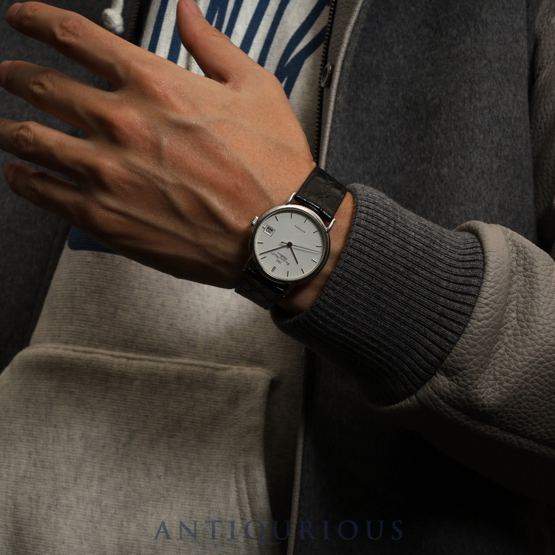 IWC Portofino 3513024 Automatic Caliber C30120 Stainless Steel Leather Strap with Aftermarket Buckle (Stainless Steel) White Dial Overhauled