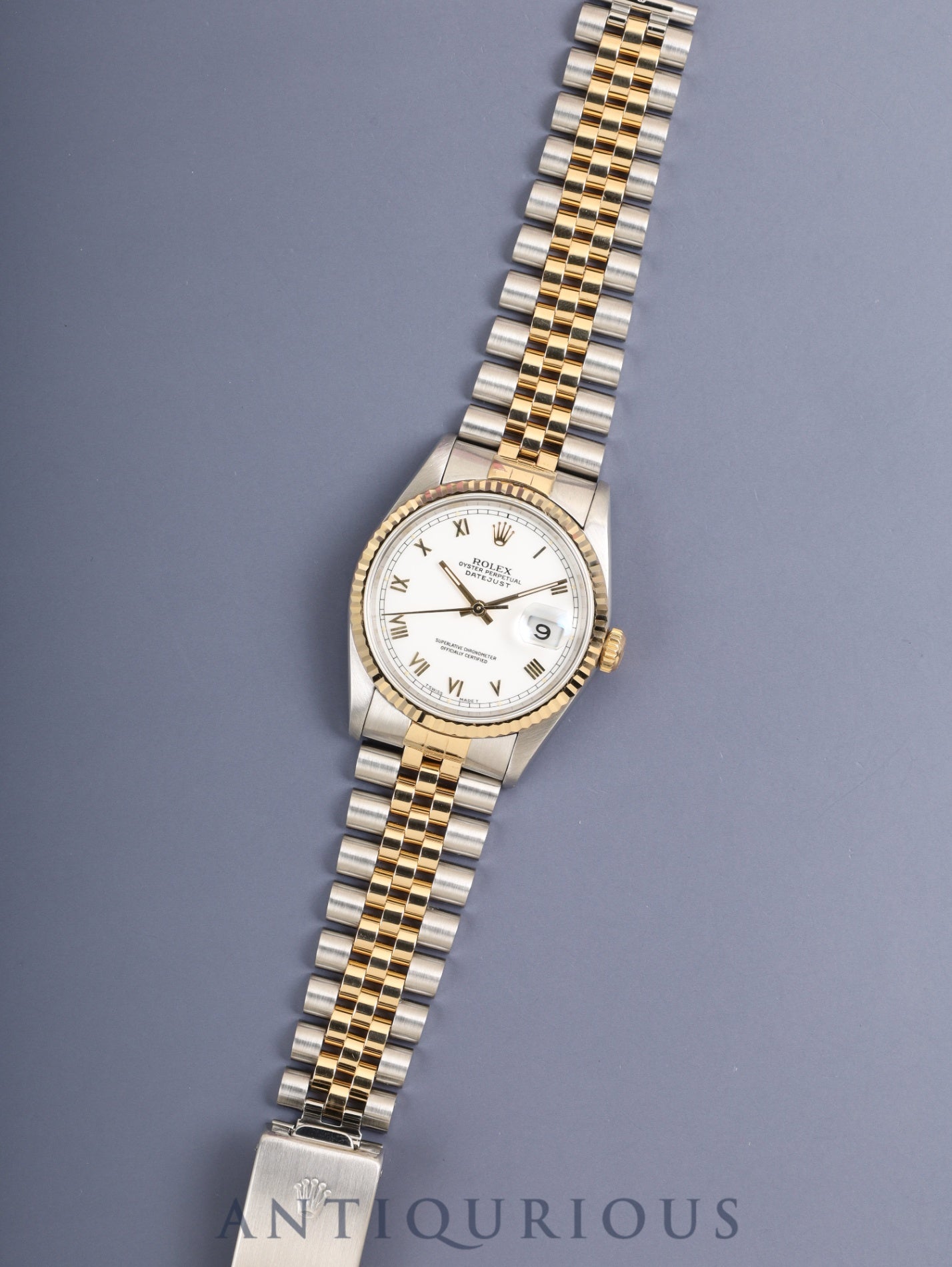 ロレックス デイトジャスト 16233 自動巻き Cal.3135 SS/YG SS/YG ホワイトローマン文字盤 S番台（1993年）保証書（1994年） オーバーホール済み