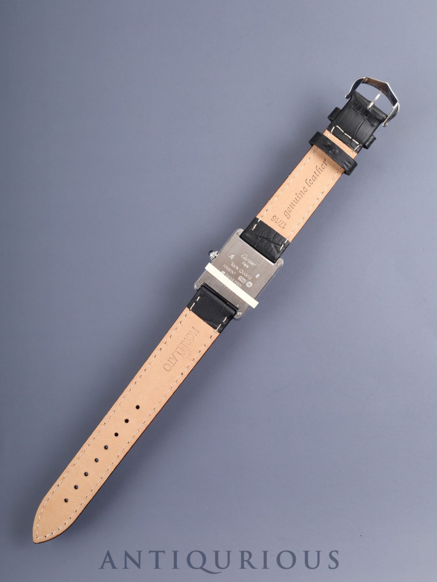 Cartier Must Tank LM 690006 Quartz Caliber 90 SV925 Leather Strap with Genuine Stainless Steel Buckle, White Roman Dial (SWISS Marking), Overhauled