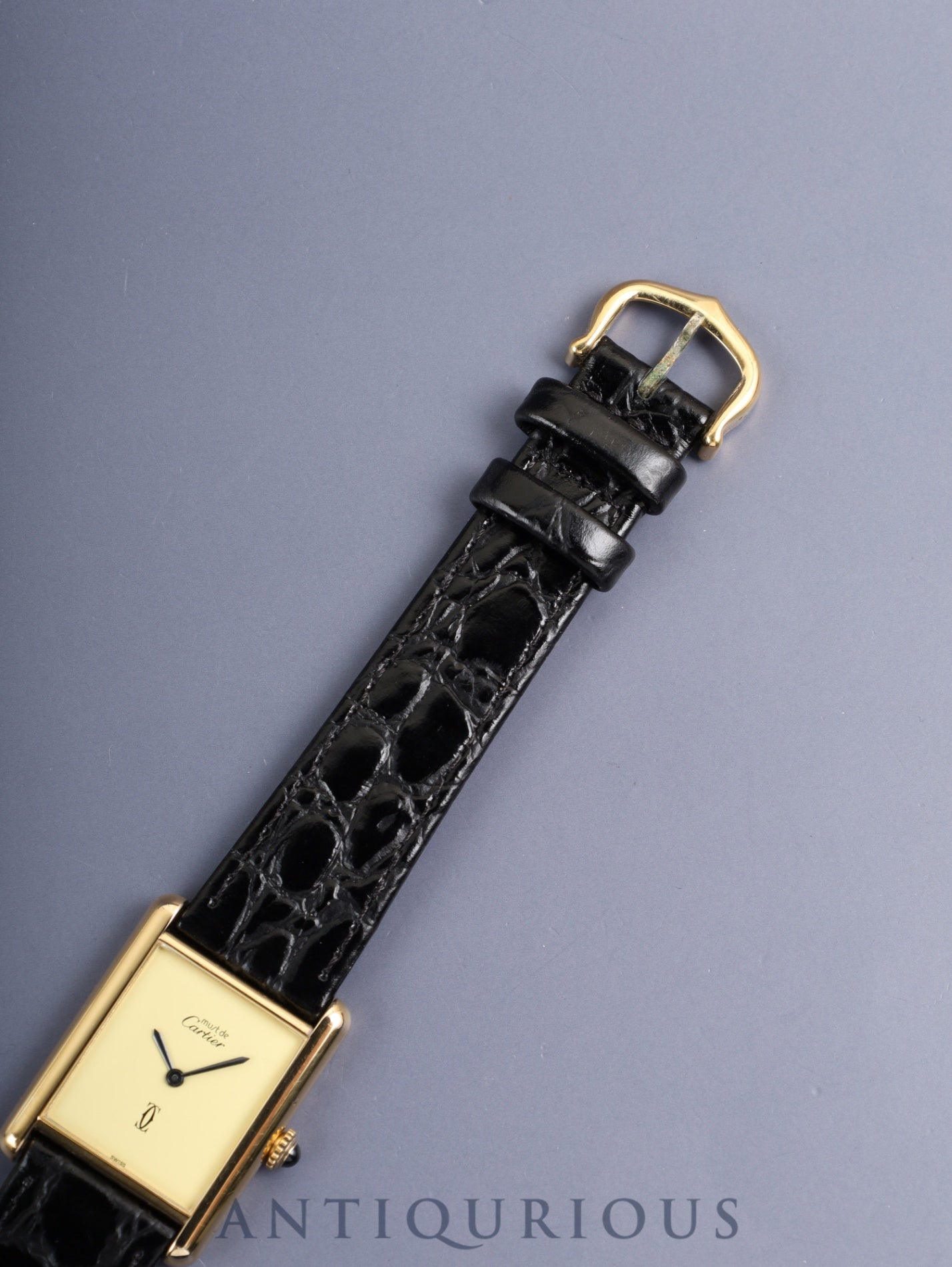 Cartier Must Tank LM 6 Hand-wound Cal.78-1 SV925 Leather Genuine Pin Buckle (GP) Ivory Dial (SWISS marking) With Box Genuine Leather Strap Overhauled