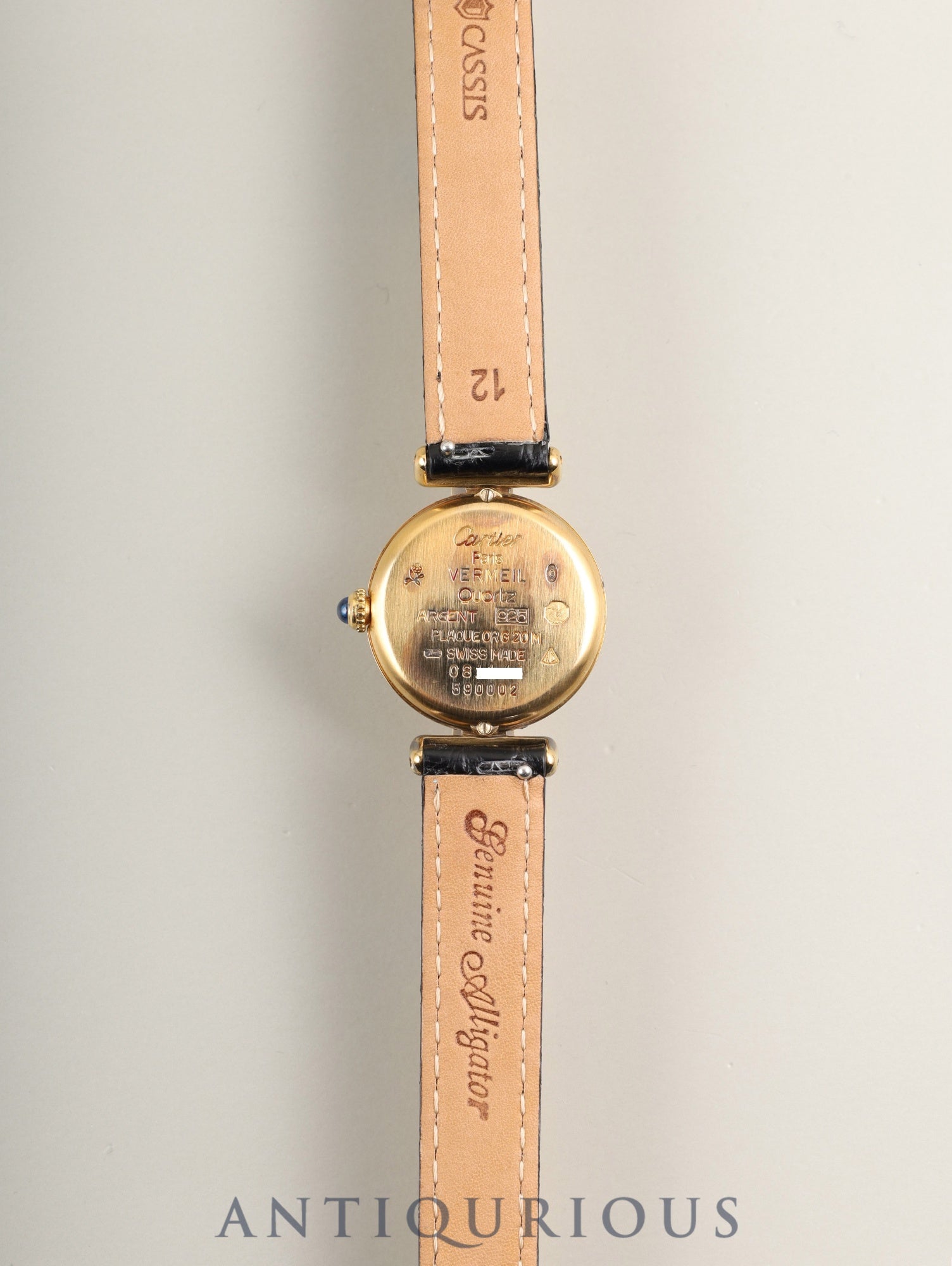 カルティエ マストコリゼ 590002 クォーツ Cal.690 SV925 革 純正D