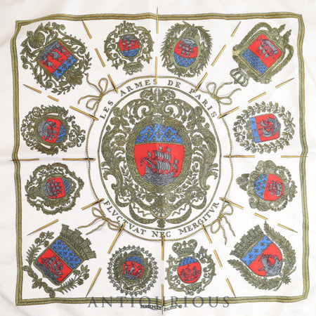 Hermes scarf Carré 45 Paris coat of arms A weapon that will never sink, even if it floats 100% SILK