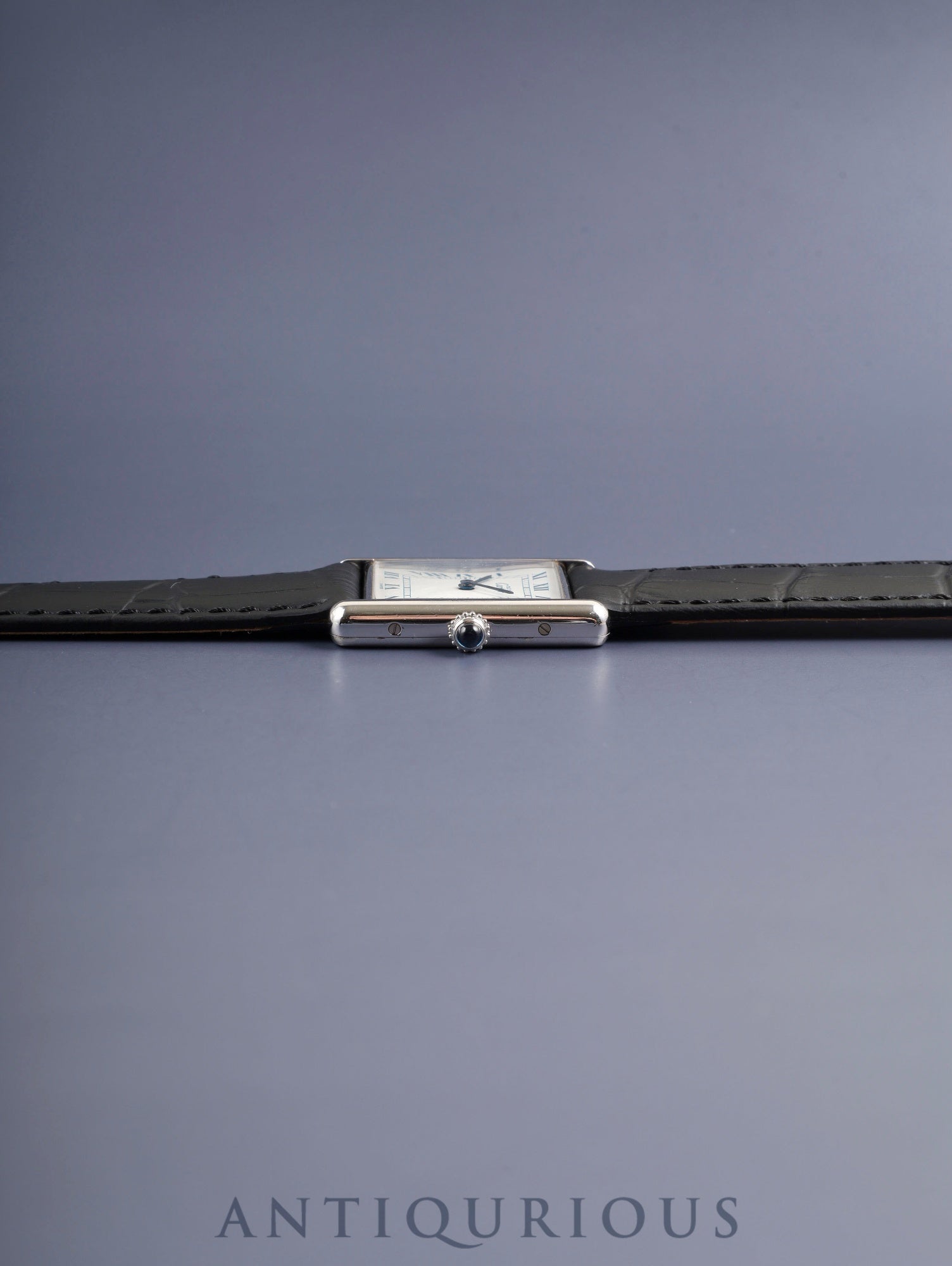 Cartier Must Tank LM 690006 Quartz Caliber 90 SV925 Leather Strap with Genuine Stainless Steel Buckle, White Roman Dial (SWISS Marking), Overhauled