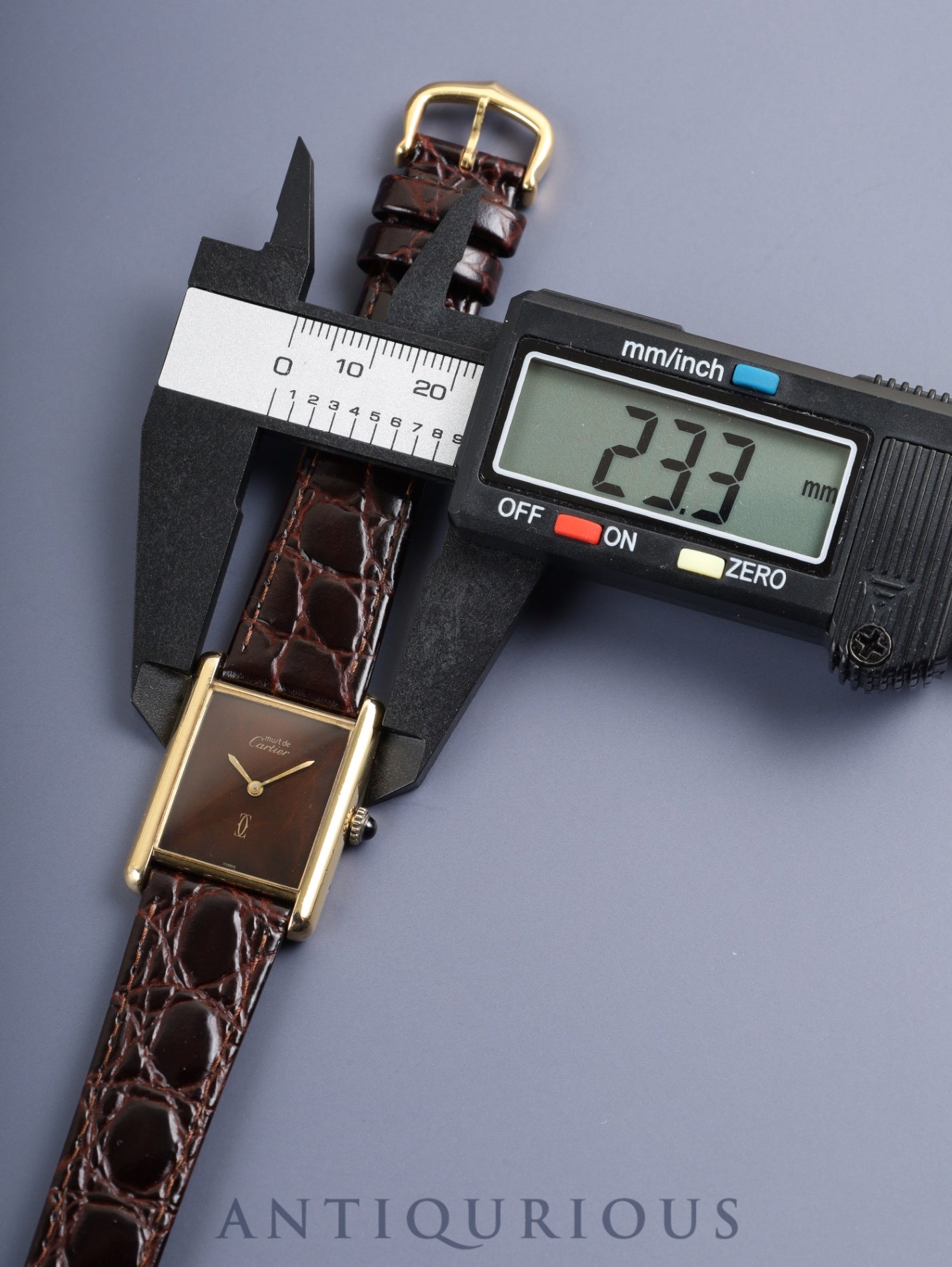 【OH／極美】カルティエ マストタンク SM ヴェルメイユ ローマン 純正尾錠 Cartier MUST TANK （カルティエ マスト タンク）縦ローマン SM 純正