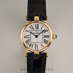 カルティエ マスト ヴァンドーム VLC SM 1851 クォーツ Cal.690 SV925 革 純正Dバックル（GP）オパラン文字盤 オーバーホール済み