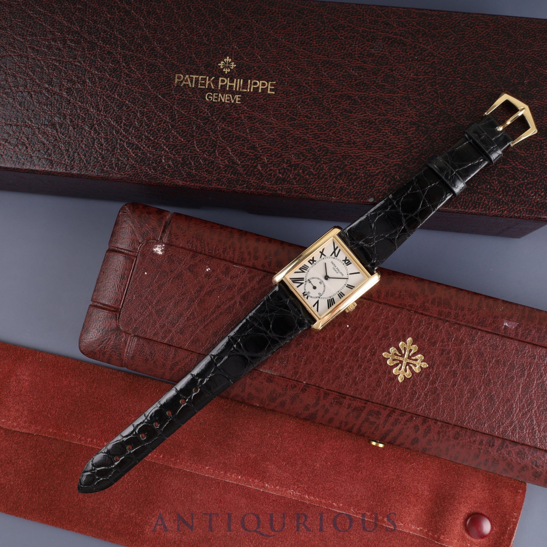 Patek Philippe Gondolo 5014J Manual winding Cal.215 750 Leather Genuine buckle (750) White Arabic dial 27 x 35mm Box Case Overhauled