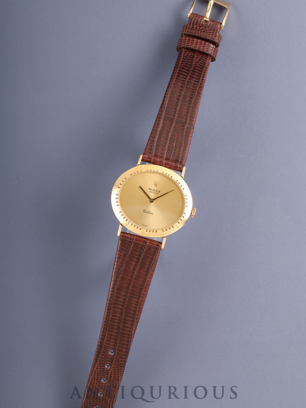 ロレックス チェリーニ 4083 手巻き Cal.1601 750YG 革 純正ピンバックル（GP）シャンパン文字盤 E番台（1990年～1991年）オーバーホール済み