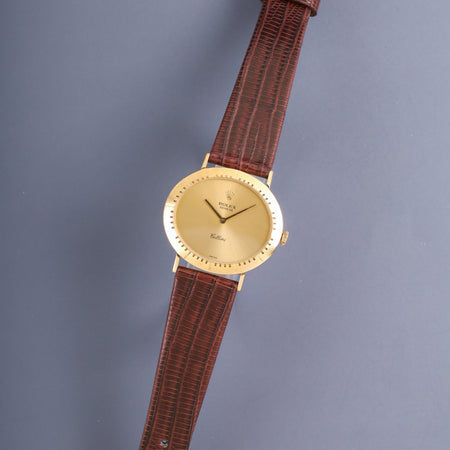 ロレックス チェリーニ 4083 手巻き Cal.1601 750YG 革 純正ピンバックル（GP）シャンパン文字盤 E番台（1990年～1991年）オーバーホール済み