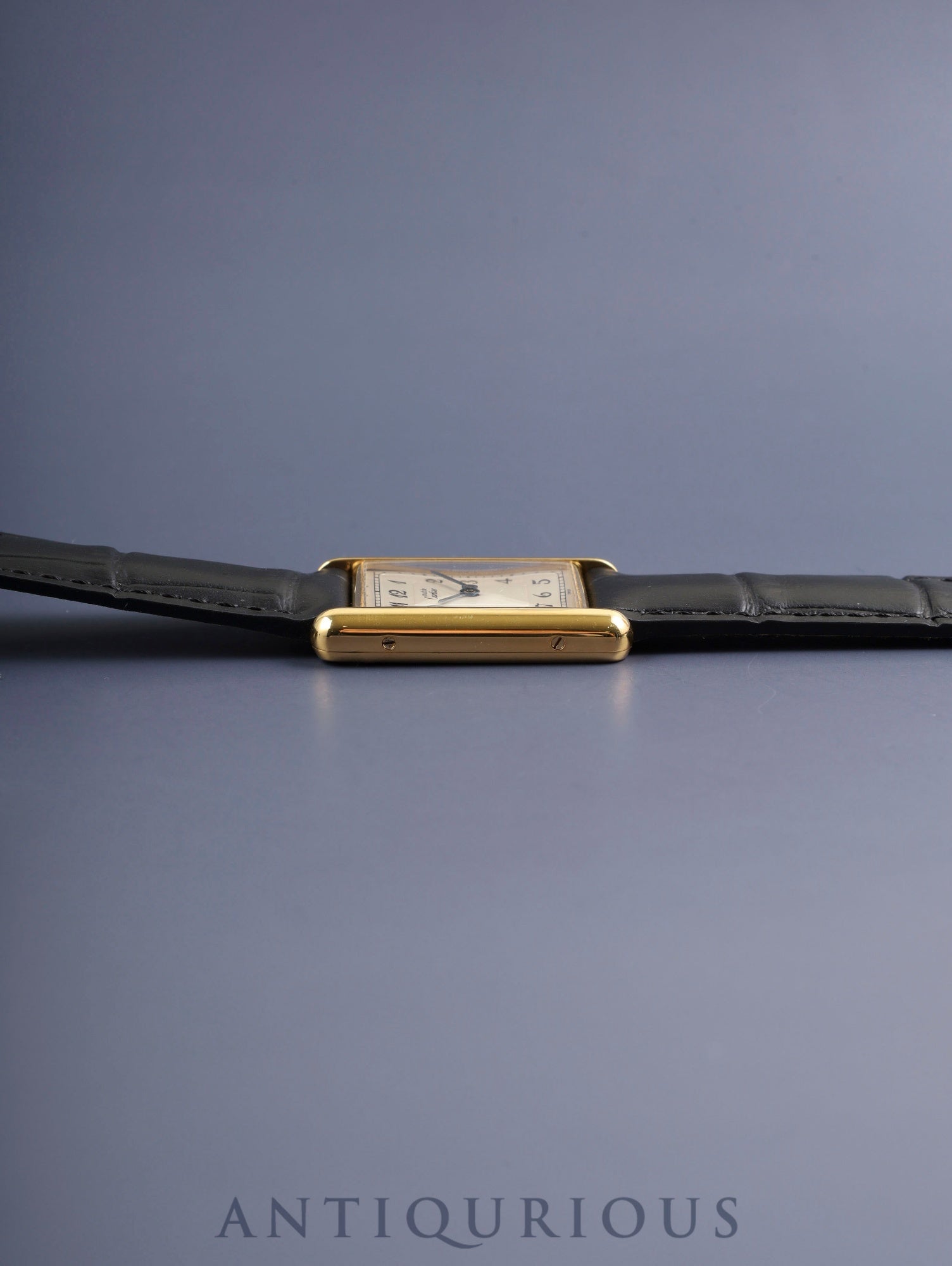 カルティエ マストタンク LM 590005 クォーツ Cal.90 SV925 革 純正Dバックル（GP） アラビア文字盤（SWISS表記） オーバーホール済み 新品仕上げ済み