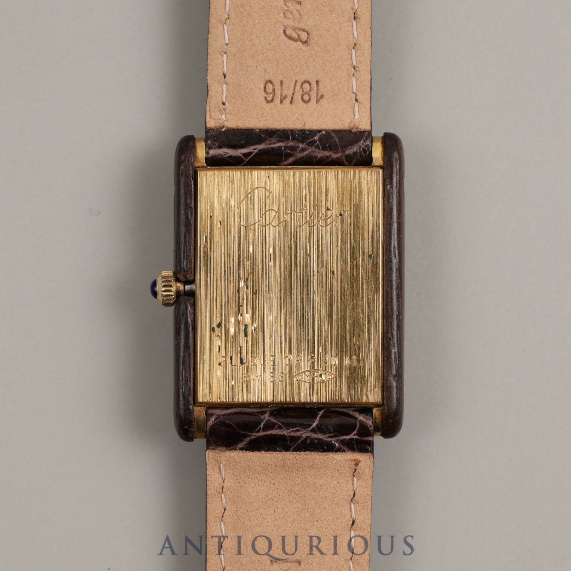 CARTIER ORGANIC TANK WOOD 21611 Manual winding Cal.78-1 GP Leather Wood dial Made between 1975 and 1976 Limited to 3,000 pieces at Cartier boutiques