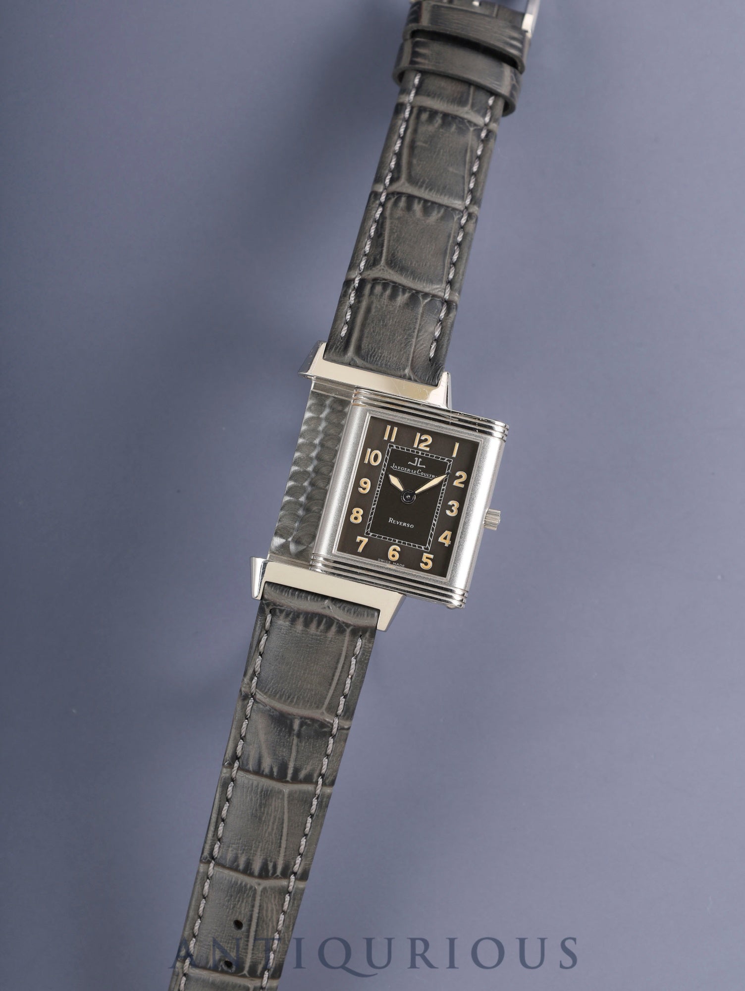 Jaeger-LeCoultre Reverso Classic Shadow 251.8.86 Manual winding Cal.846-1 SS (engraved back) Leather strap Original pin buckle (SS) Grey dial Overhauled