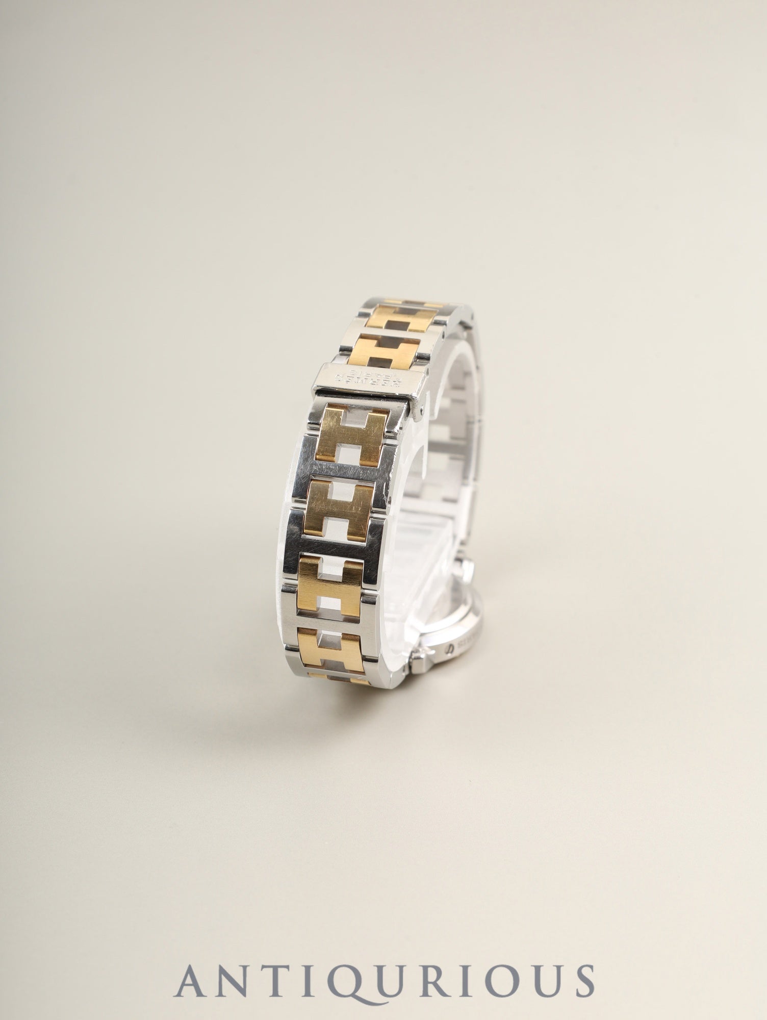 HERMES Clipper CL4.220 Quartz SS/GP SS/GP Ivory Dial Box, Booklet, Warranty (1999) Overhauled