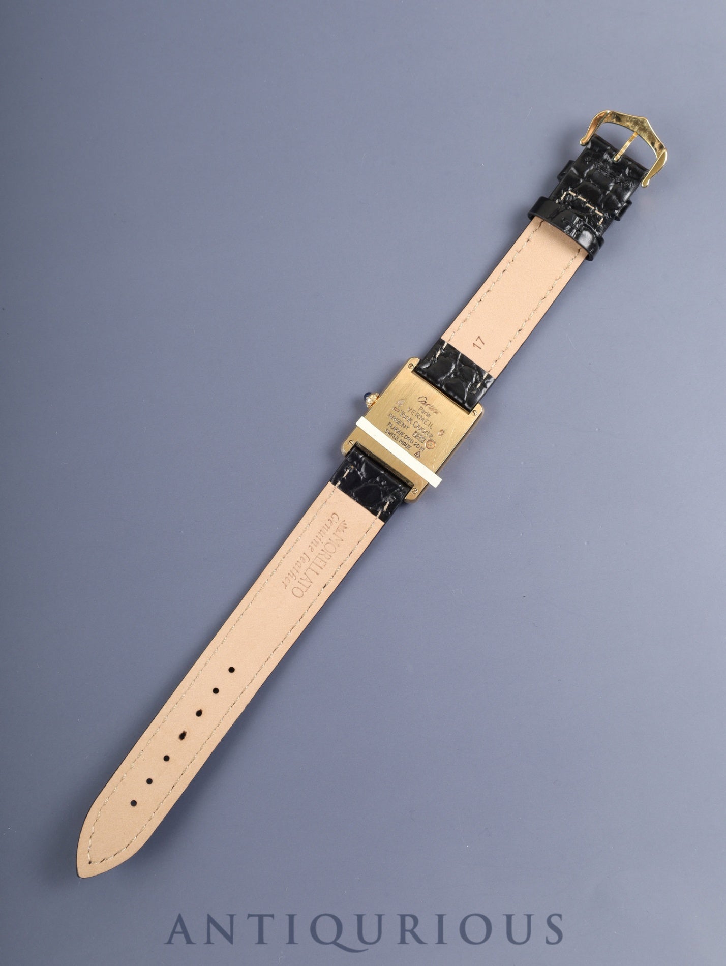 Cartier Must Tank LM 590005 Quartz Cal.90 SV925 Leather Original Pin Buckle (GP) Straight Roman Dial (SWISS marking) Overhauled