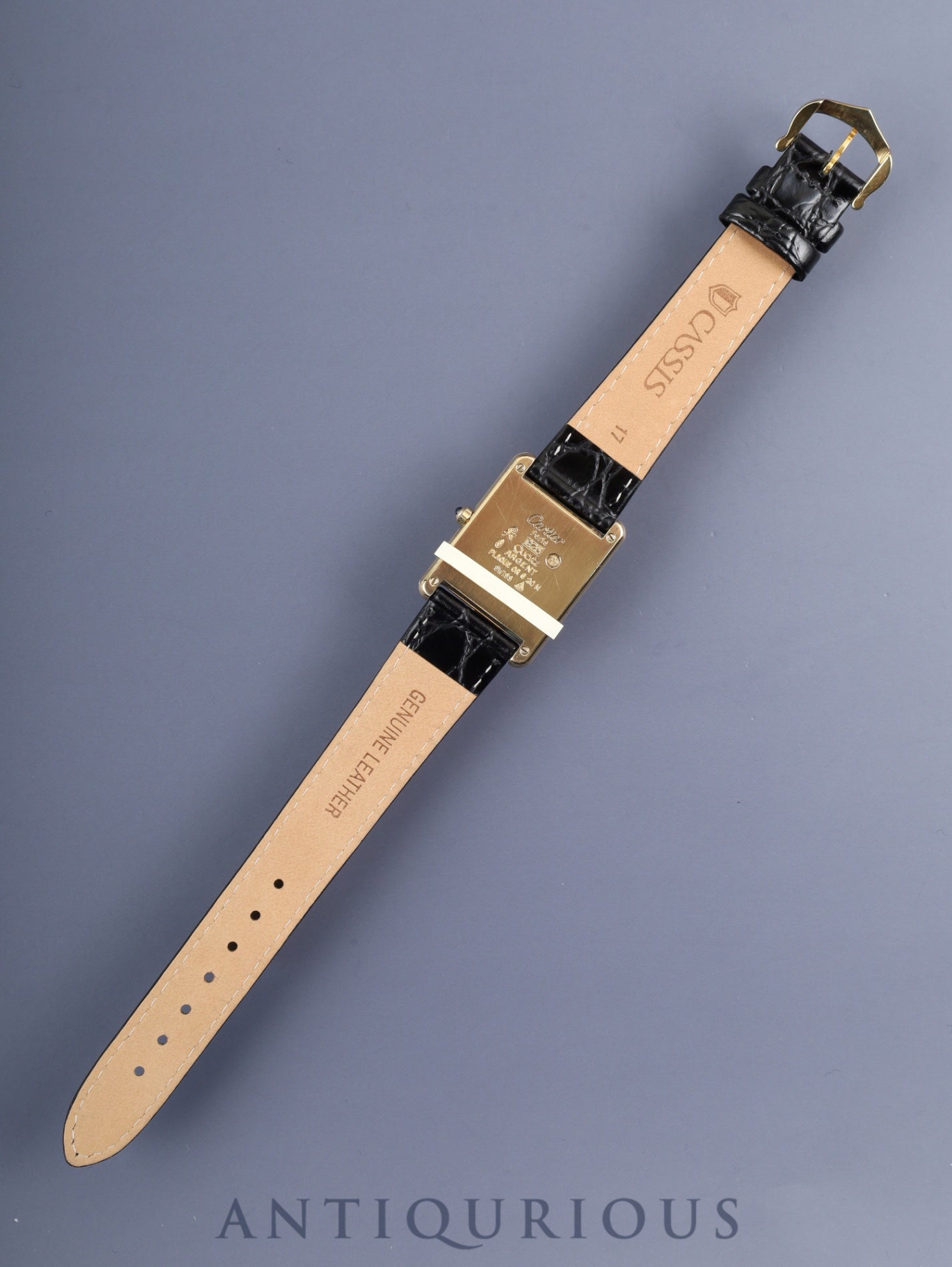 カルティエ マストタンク LM 6 81006 クォーツ Cal.81 SV925 純正尾錠（GP）シルバー飛びローマン文字盤 1982年頃～1995年頃 箱 オーバーホール済み