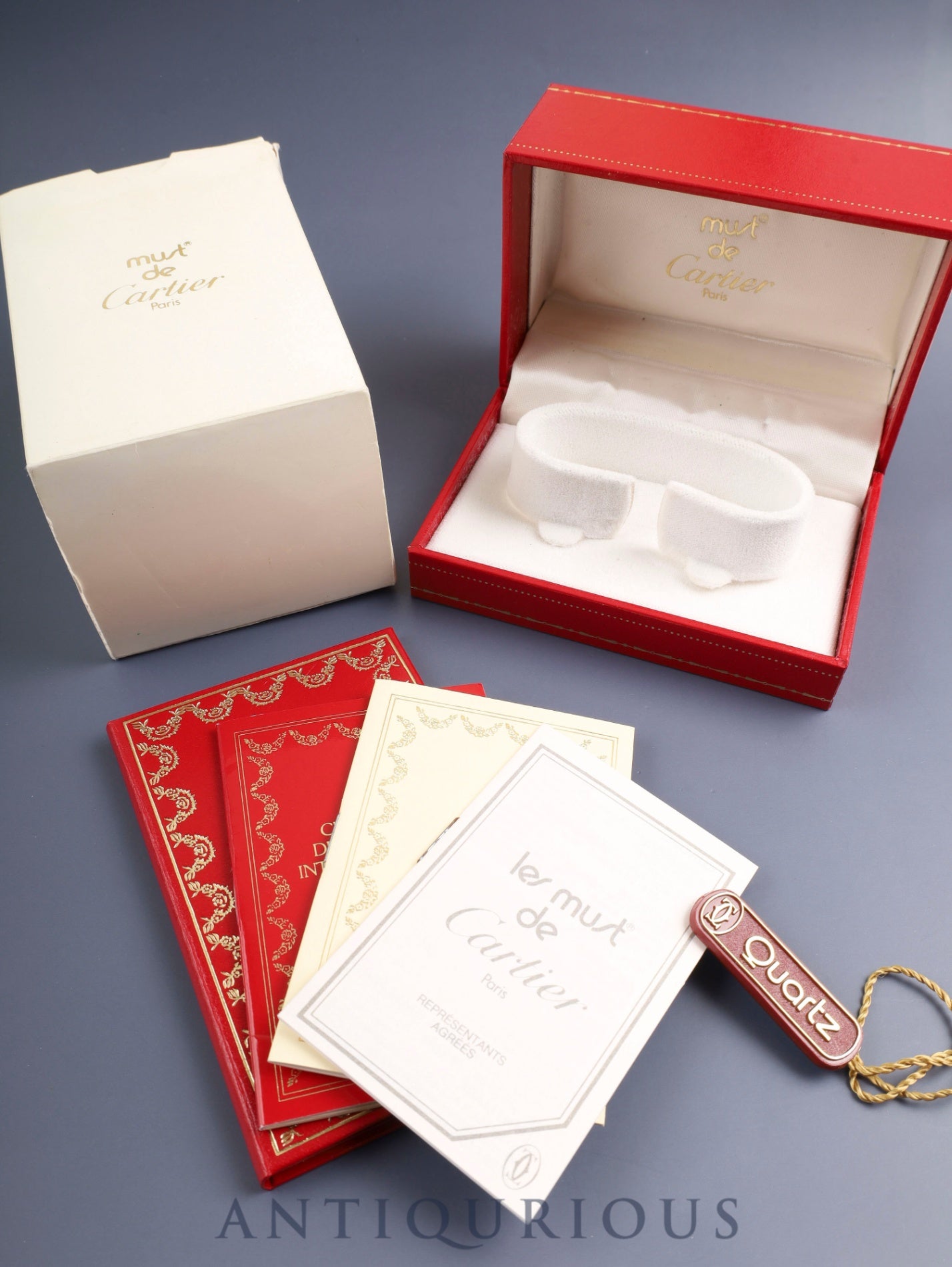 カルティエ マストタンク LM 6 81006 クォーツ SV925 純正革ベルト 純正ピンバックル（GP）オニキス文字盤（SWISS MADE表記） 箱 タグ 冊子 保証書（1986年）カルティエブティックにてコンプリートサービス（フルメンテナンス）済み