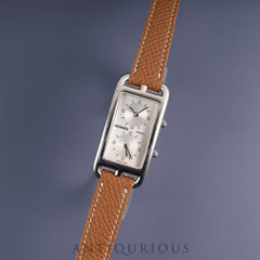 Hermes Cape Cod Dezone CC3-210 Quartz Cal.E01001 SS Leather Genuine Buckle (SS) Silver Dial Overhauled