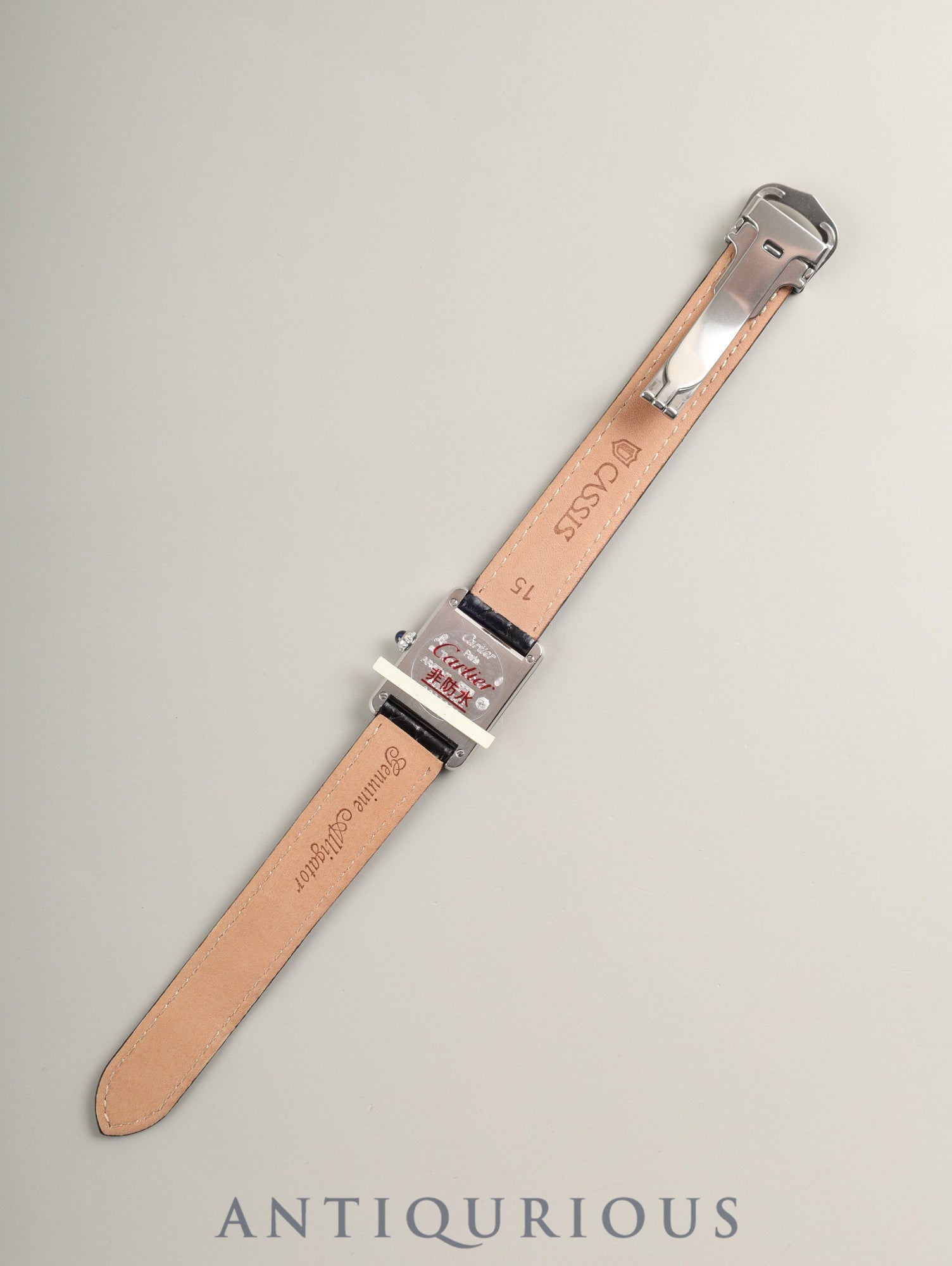 カルティエ マストタンク SM 6057002 クォーツ Cal.- SV925 革 純正Dバックル（SS）ホワイトローマン文字盤 （SWISS表記）カルティエブティックにてコンプリートサービス済み