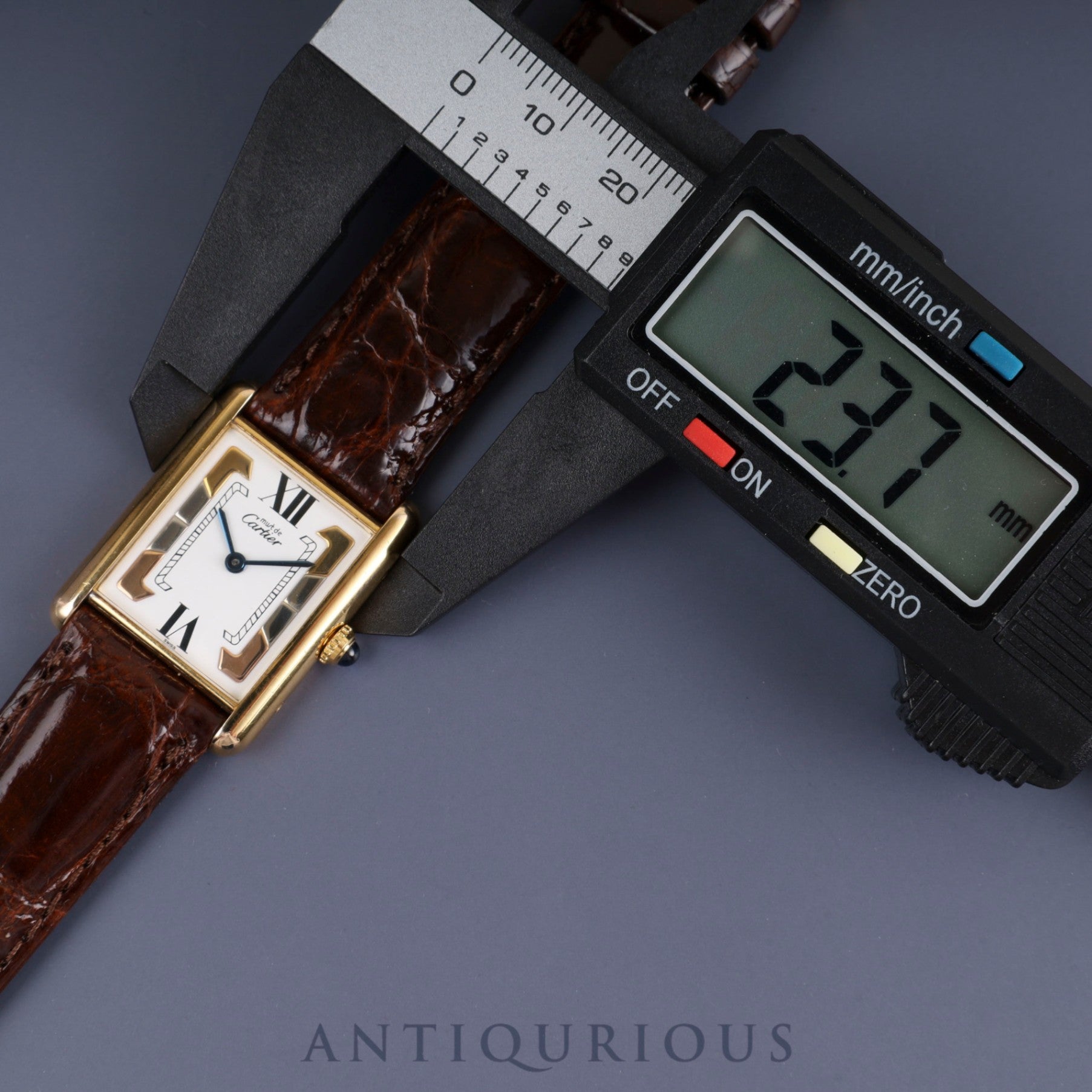 Cartier Must Tank LM 590005 Quartz Cal.90 SV925 Leather Genuine Buckle (GP) Trinity Dial Overhauled