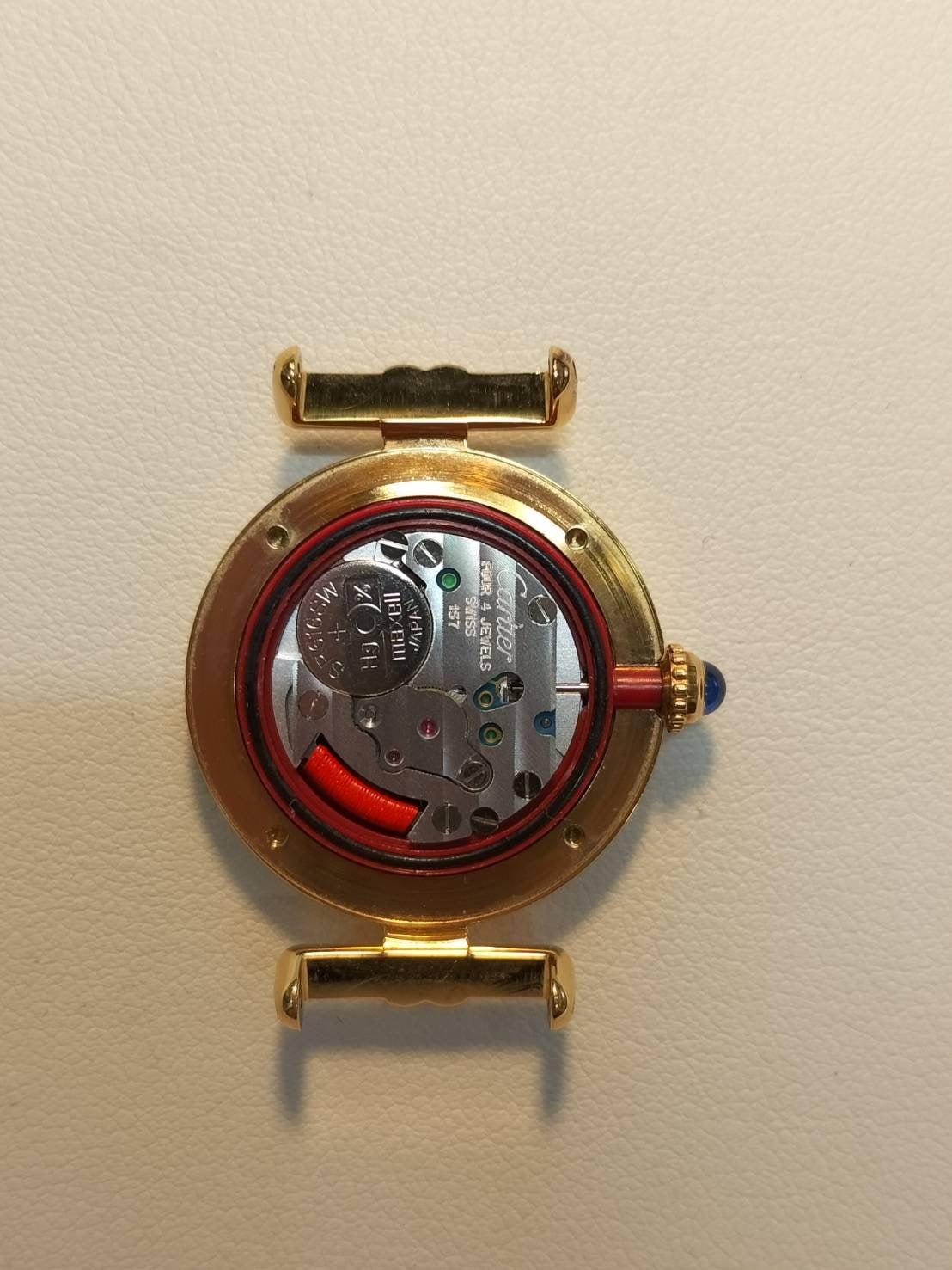 カルティエ マストコリゼ W1011554 / 2414 クォーツ Cal.157 SV925 革 純正Dバックル（GP）ホワイトローマン文字盤 オーバーホール済み