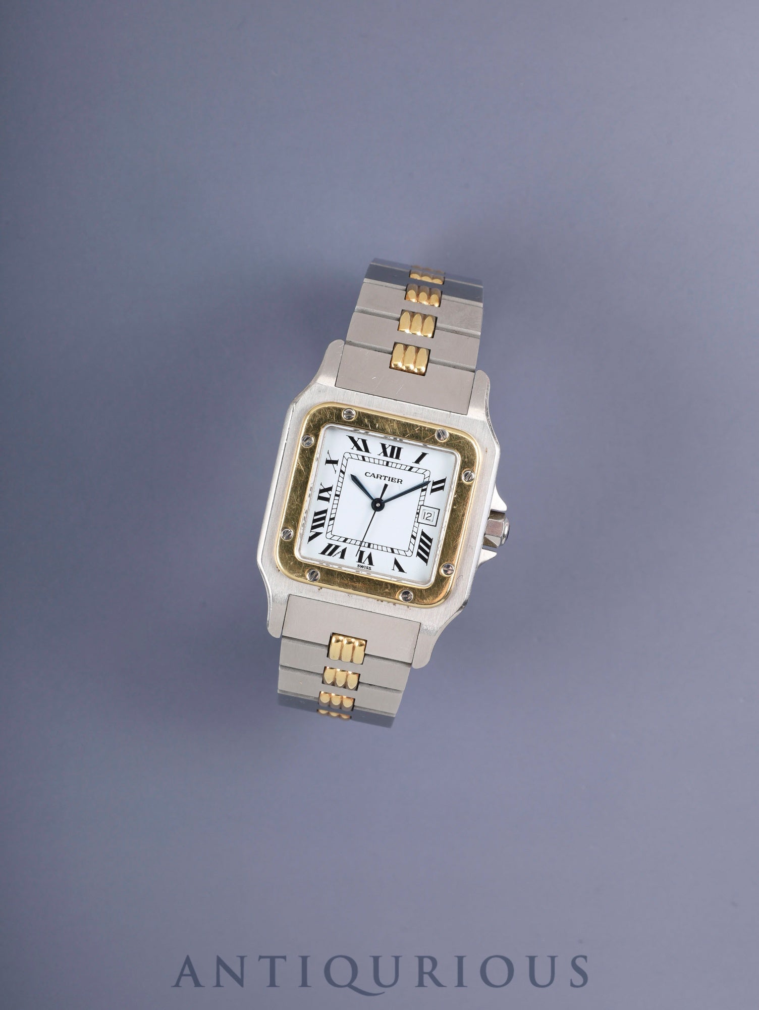 カルティエ サントス カレ LM 2961 自動巻き Cal.ETA2671 SS/YG SS/YG ホワイトローマン文字盤 オーバーホール済み