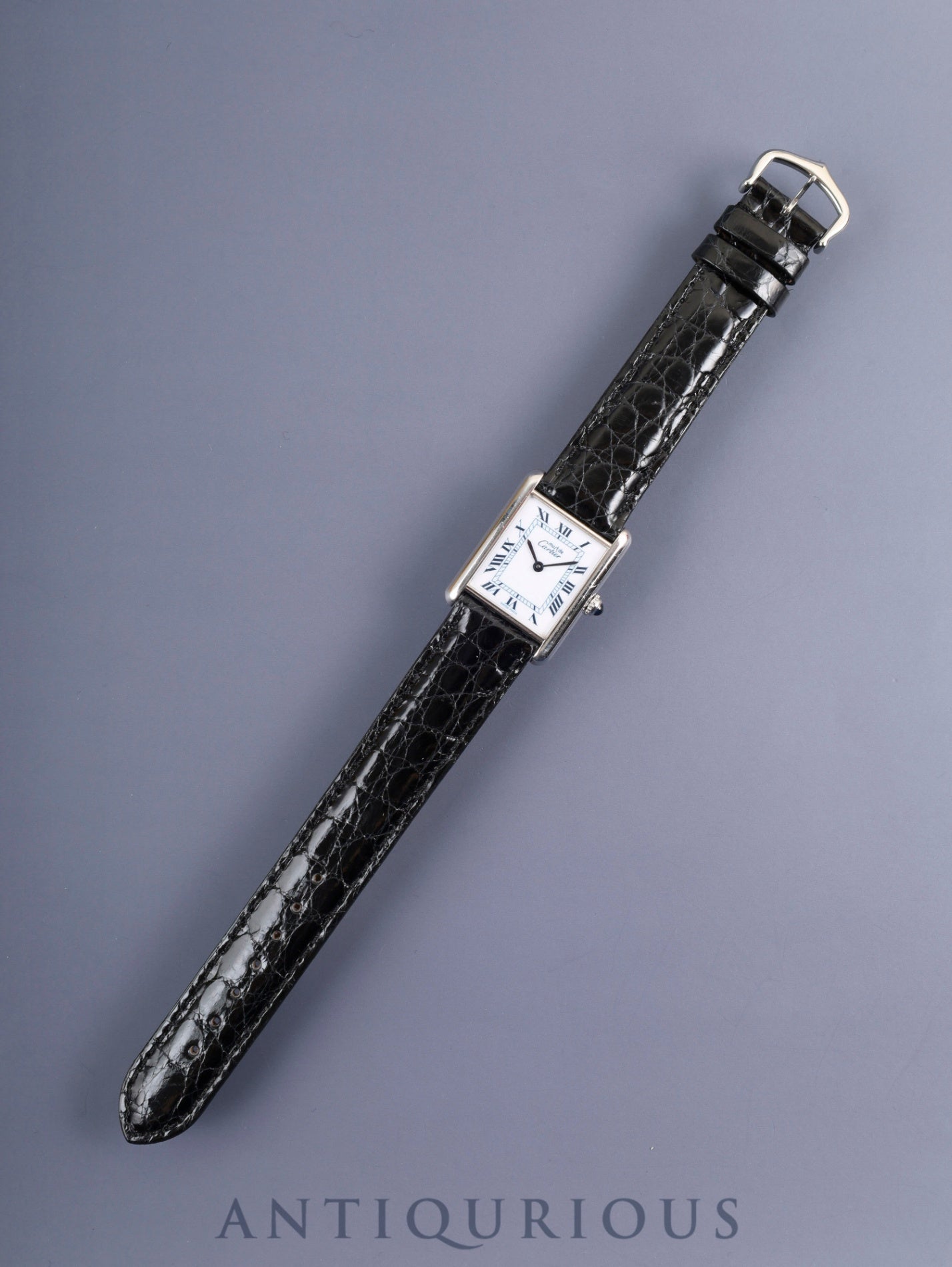 カルティエ マストタンク LM 690005 クォーツ SV925 革 純正尾錠（SS）ホワイトローマン文字盤（SWISS MADE表記） 箱 冊子 カルティエブティックにてコンプリートサービス済み