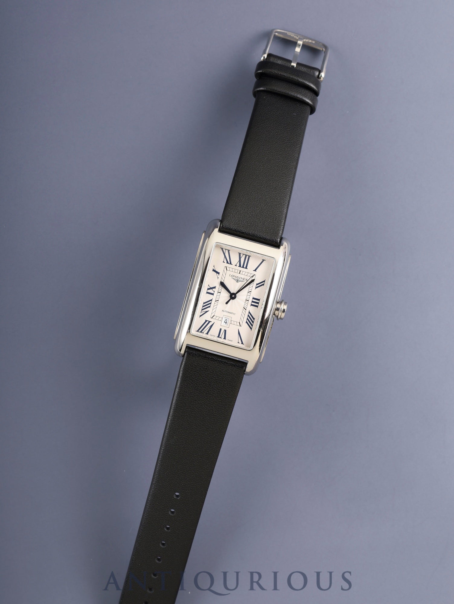 Longines DolceVita L5.757.4 Automatic Caliber 592.2 Stainless Steel Leather Strap with Genuine Stainless Steel Buckle, Silver Dial, Overhauled