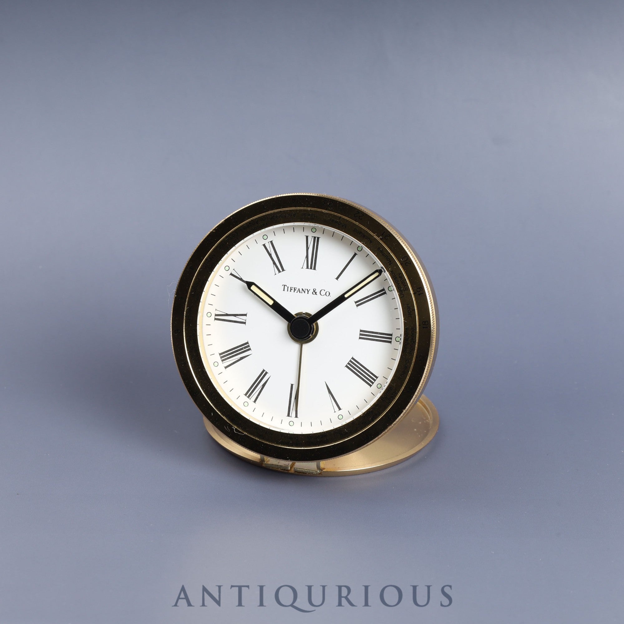 TIFFANY TABLECLOCK Table Clock Quartz GP White Roman Dial 59.0mm