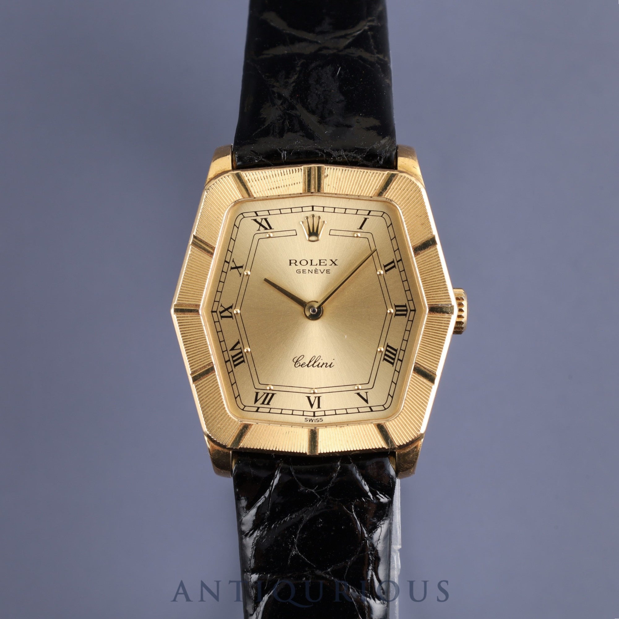 Rolex Cellini 4160 Manual winding Cal.1601 18K Leather Genuine buckle (GP) Champagne Roman dial No. 69 (1981) Overhauled