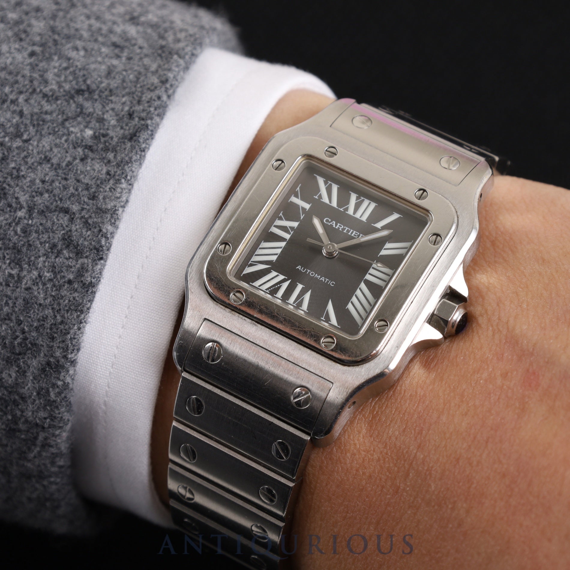 Cartier Santos Galbee LM 2319 Automatic Cal.381A SS SS Gray Roman Dial Overhauled