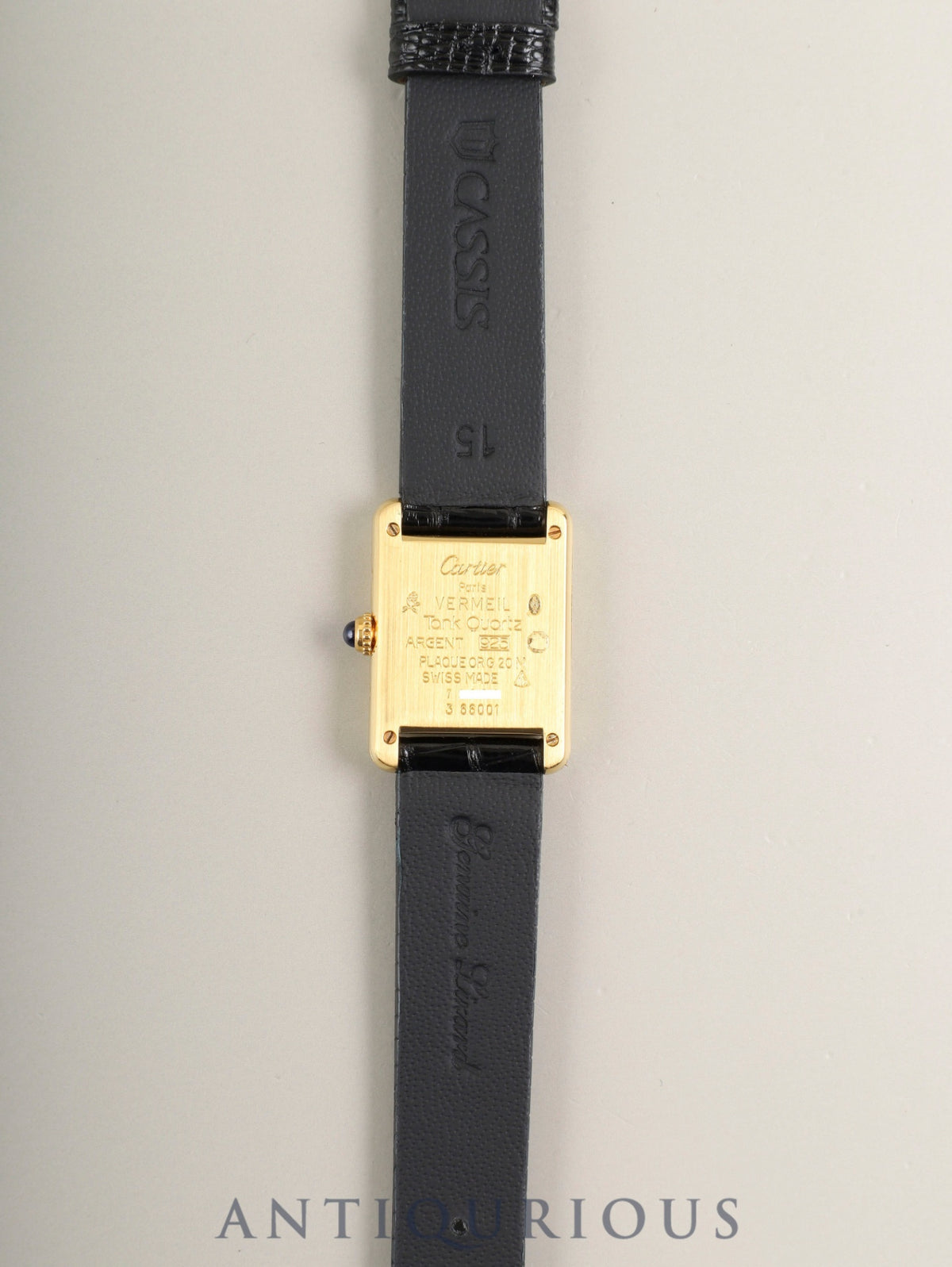 カルティエ マストタンク SM 3 66001 クォーツ Cal.057 SV925 革 純正ピンバックル（GP） シャンパン飛びローマン文字盤（SWISS表記）箱 冊子 保証書 オーバーホール済み 新品仕上げ済み