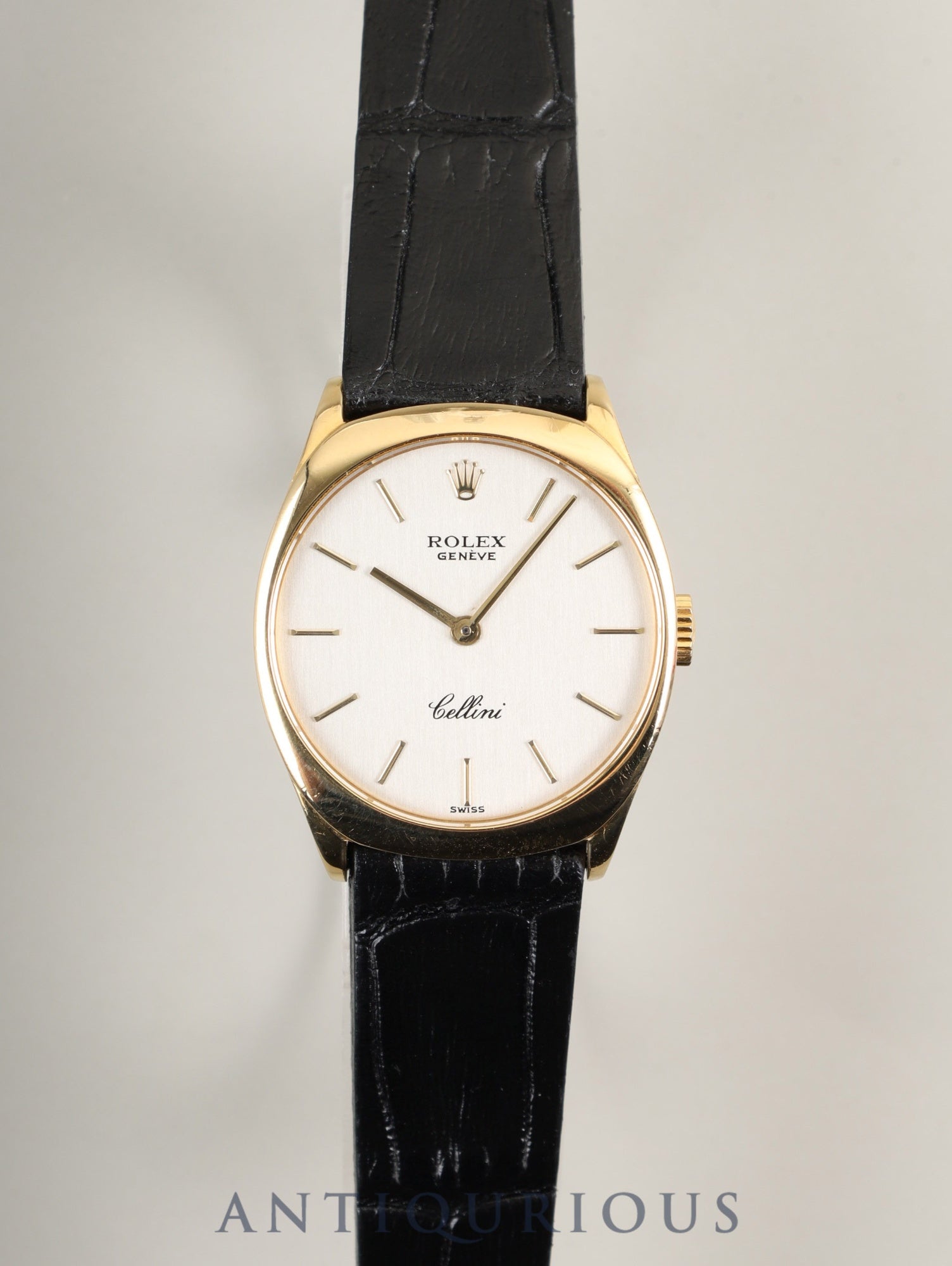 Rolex Cellini 4133 Manual Winding Caliber 1601 750YG Leather Strap with Genuine Buckle (750YG) Champagne Dial No. 43 (1975) Overhauled