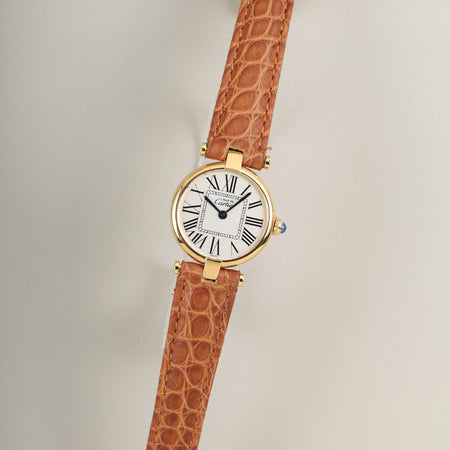 カルティエ マスト ヴァンドーム VLC SM W1005354 / 590004 クォーツ Cal.90 SV925 革 純正Dバックル（GP）オパラン文字盤 オーバーホール済み