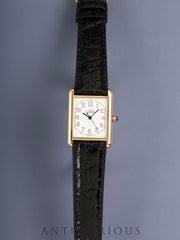 カルティエ マストタンク GM（XL） 2413 クォーツ Cal.87 SV925 革 純正ピンバックル（GP） テレフォンアラビア文字盤 （SWISS MADE表記） 箱 オーバーホール済み