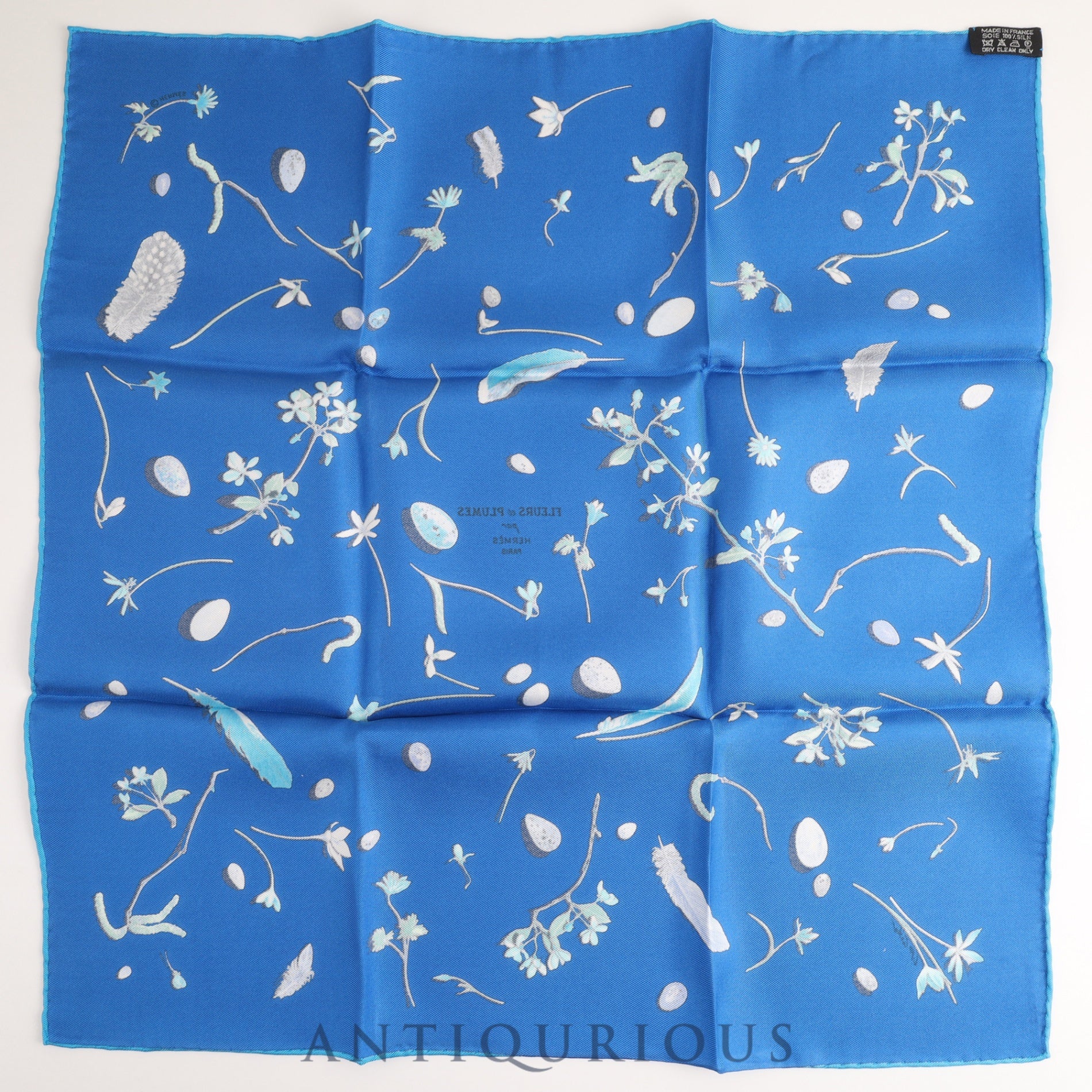 Hermes Scarf Carre 45 Flowers and Feathers SILK 100%