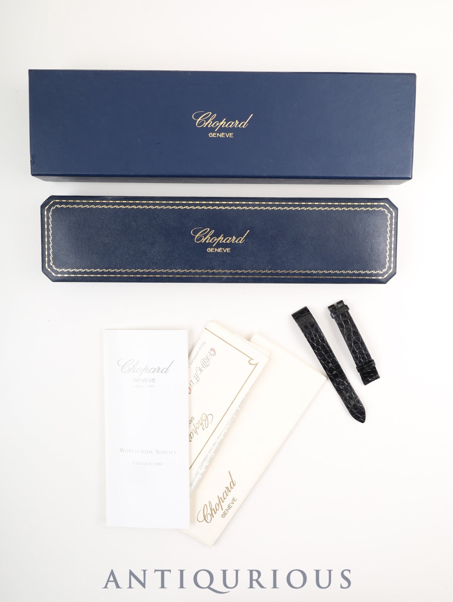 ショパール クラシック スクエア 12/7366  クォーツ Cal.976.001 750YG 革 純正尾錠（GP） ホワイトローマン文字盤 箱 冊子 保証書（2001年）純正ベルト オーバーホール済み