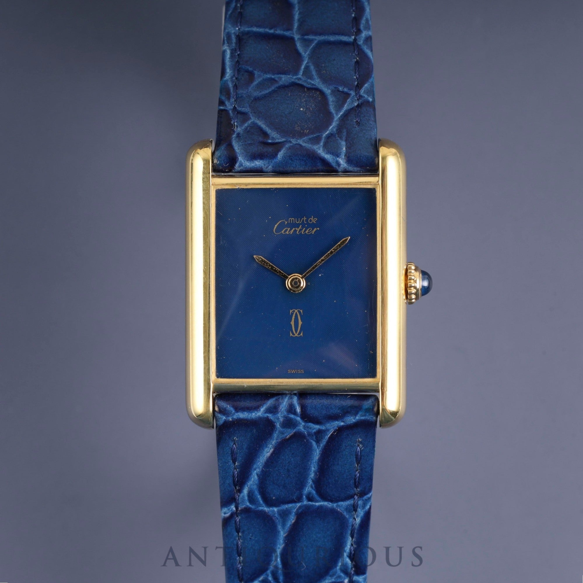 カルティエ マストタンク LM 手巻き Cal.78-1 SV925 革 純正尾錠（GP