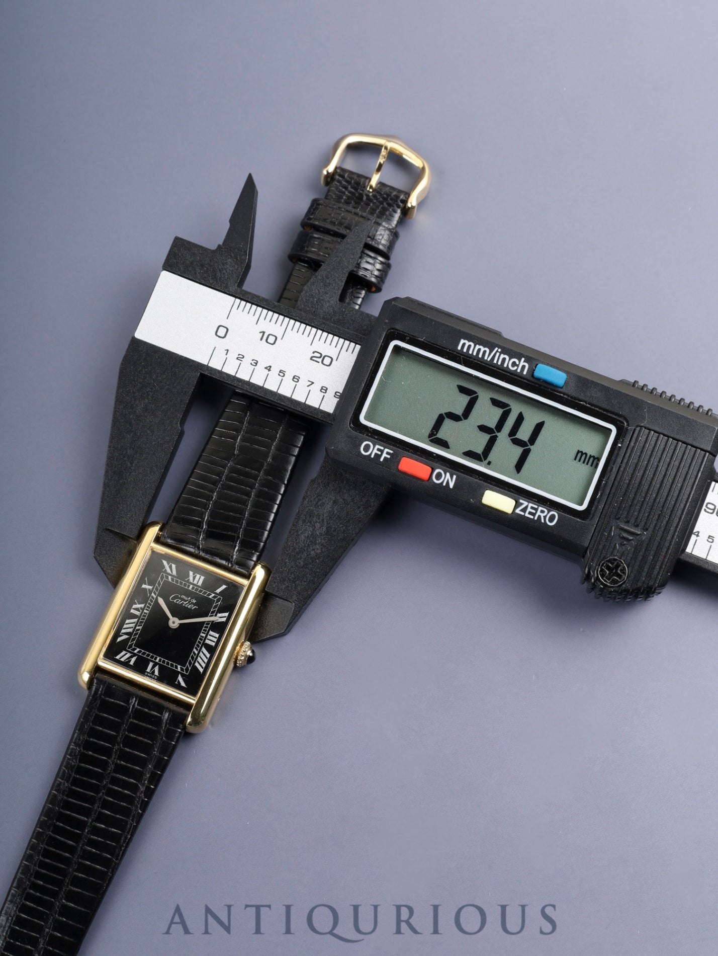カルティエ マストタンク LM 手巻き Cal.78-1 SV925 革 純正ピンバックル（GP）ブラックローマン文字盤（SWISS表記） オーバーホール済み 新品仕上げ済み