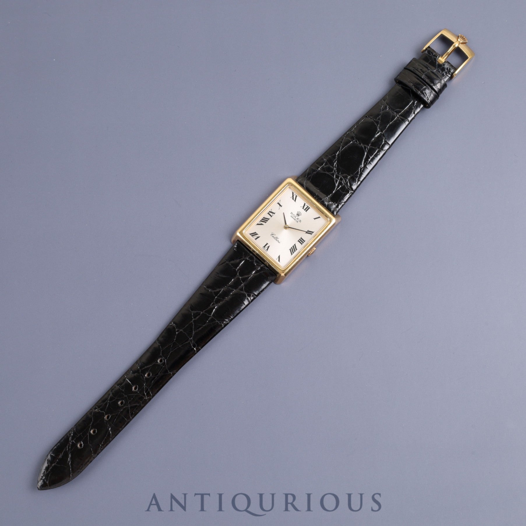 ROLEX ロレックス CELLINI チェリーニ 4105 手巻き Cal.1601 750 革 純正尾錠（750）シルバー文字盤 L番（1989年～1990年） 箱 保証書 ケース  冊子