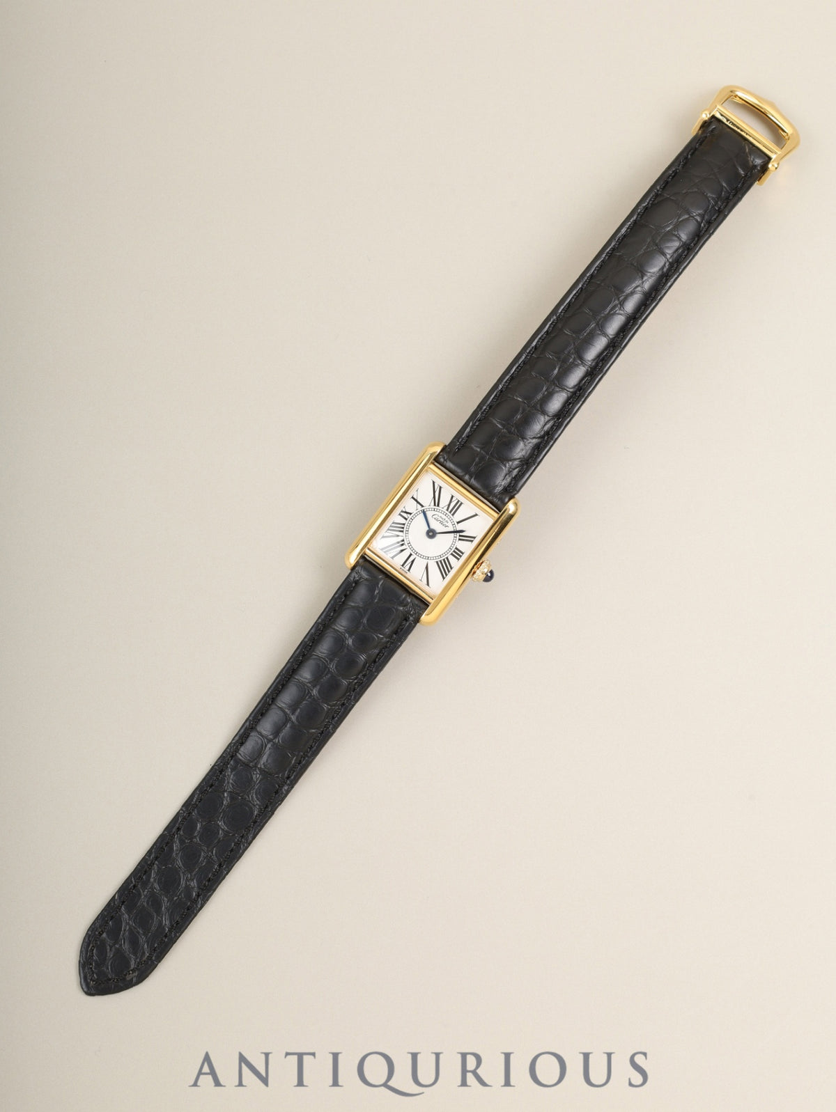 カルティエ マストタンク SM 5057001 クォーツ Cal.- SV925 革 純正Dバックル（GP）オパラン文字盤（SWISS表記）箱 冊子 保証書（1992年） カルティエブティックにてコンプリートサービス済み